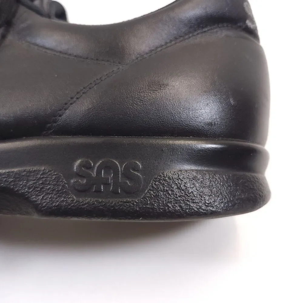 SAS Time Out Mens 12 M Black Leather Walking Shoes Comfort Lace Up Made In USA